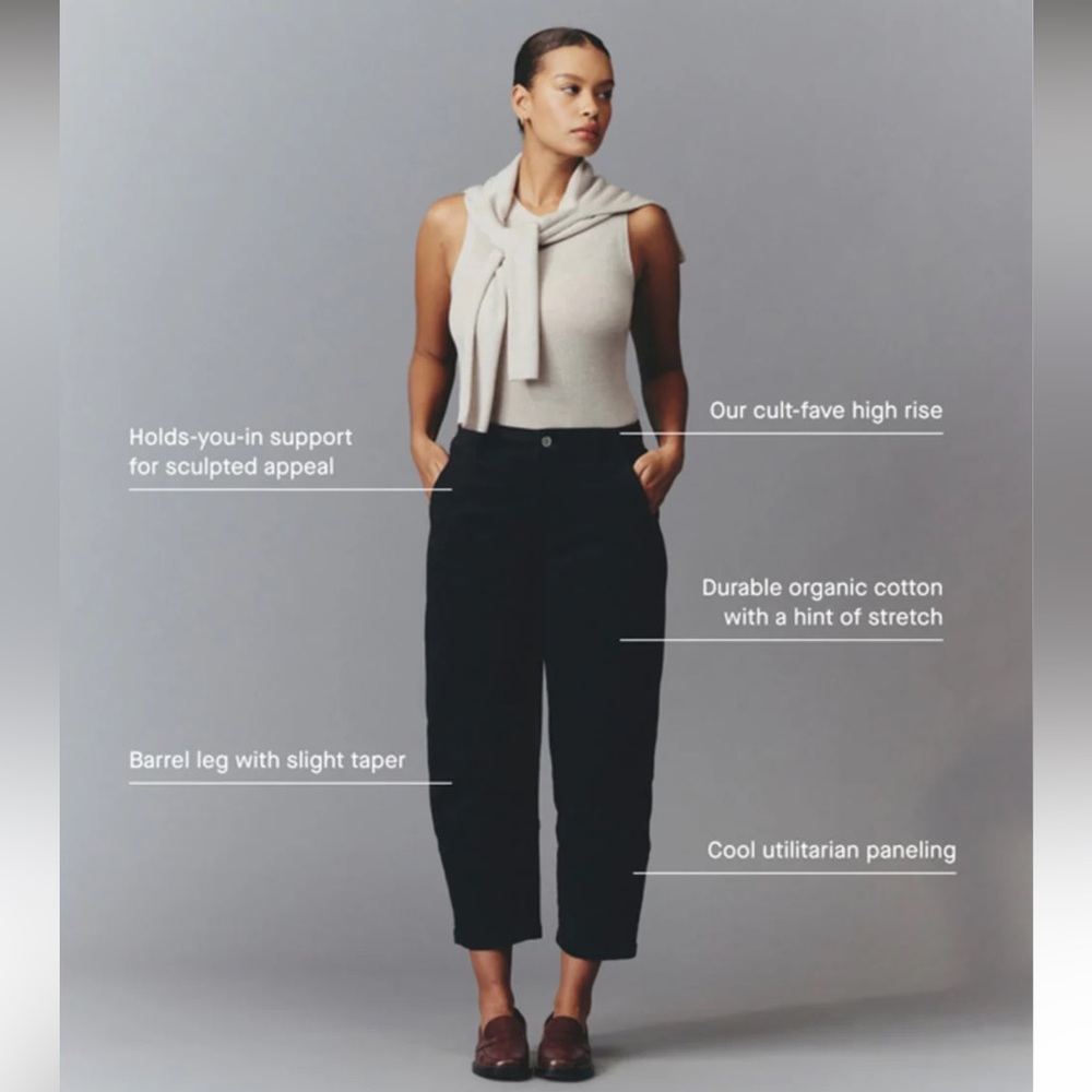 Everlane Utility Barrel Brown Hi Waist Organic Cotton Jeans/Pants, size 12 - Picture 4 of 13